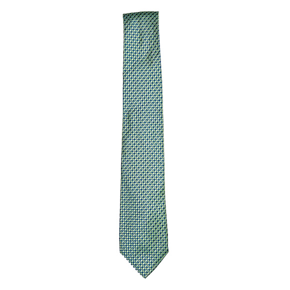 Michael Kors Blue and Green Checkered Designer Tie Silk Necktie - Picture 1 of 2